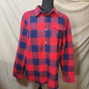 Tommy Hilfiger Womens Red/Blue Plaid Cotton Lined Jacket Snap Down XL (runs sm)